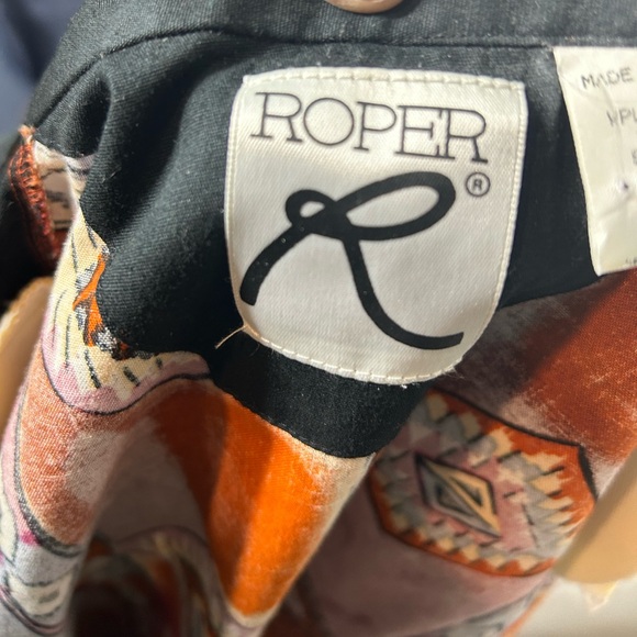 Vintage Roper 90s Aztec Western Festive Boho Rodeo Button Down Shirt top - Picture 11 of 12